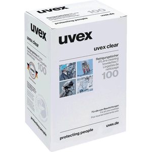 Uvex Natte reinigingsdoekjes 9963000, inhoud per doos 100 doekjes, voor zichtpanelen