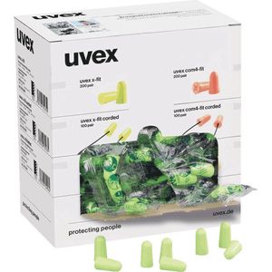 Einweg Ohrstöpsel Uvex x-fit, PU-Schaumstoff, Größe M, SNR 37 dB, EN 352-2, limettengrün, 200 Paar