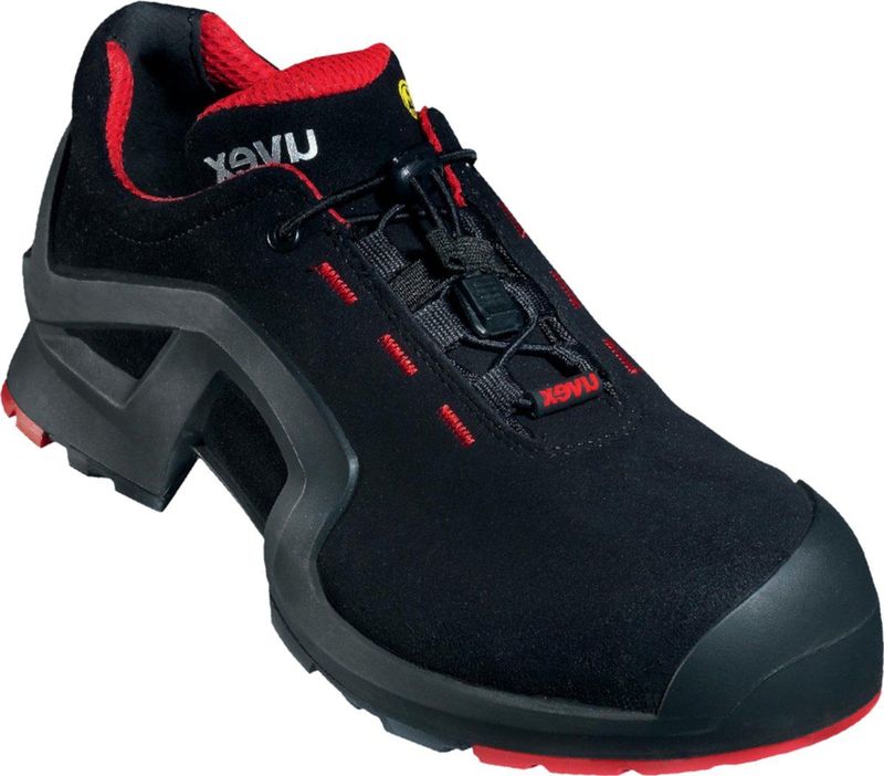 Uvex 1 X-Tended Support werkschoenen - S3-veiligheidsschoenen voor dames en heren - rood-zwart, Zwart/Rood, 36 EU
