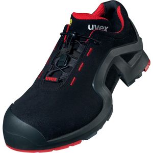 Uvex 1 X-Tended Support werkschoenen, S3-veiligheidsschoenen voor dames en heren, rood-zwart, Zwart/Rood, 47 EU