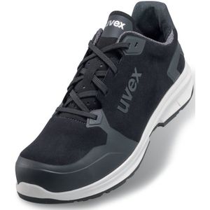Uvex 1 Sport S3 ESD veiligheidsschoenen voor heren - comfortabele en ademende werkschoenen voor mannen - lichte en ergonomische lage schoenen velours, zwart, 40 EU