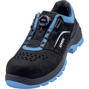 Uvex 2 xenova lage schoenen met BOA Fit-systeem, veiligheidsschoenen S1 P SRC, werkschoenen voor dames en heren, zwart/blauw, maat 39