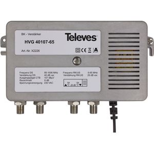Televes Versterker HVG40107-65 40dB CTB 107dB RK 28dB (Versterker), Satelliet accessoires, Grijs
