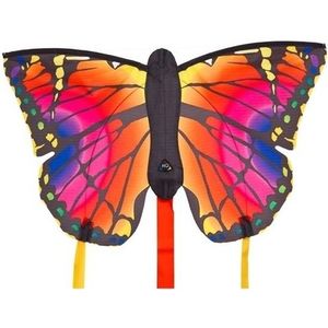 Rode vlinder speel vlieger 52 x 34 cm en 2 staarten