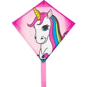 HQ Kindervlieger Mini Eddy Unicorn - 30 x 30 cm - Vlieger voor kinderen vanaf 5 jaar