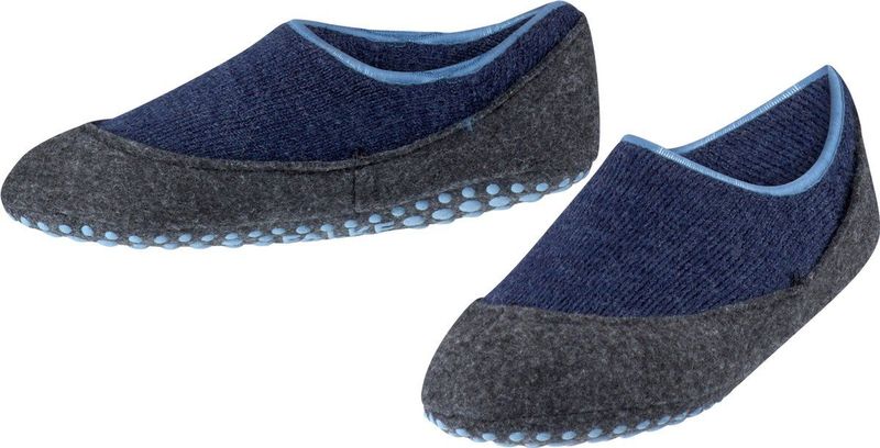 FALKE Cosyshoe Huissokken - Blauw - Merinowol - Antislip Noppen