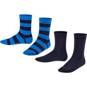 FALKE - Happy Stripe - Kindersokken - Zwart - 2-Pack - Katoen