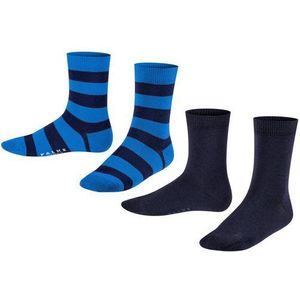 FALKE Happy Stripe Sokken - Zwart - Katoen - 2-Pack