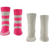 FALKE Happy Stripe Sokken - set van 2 Zwart/Blauw