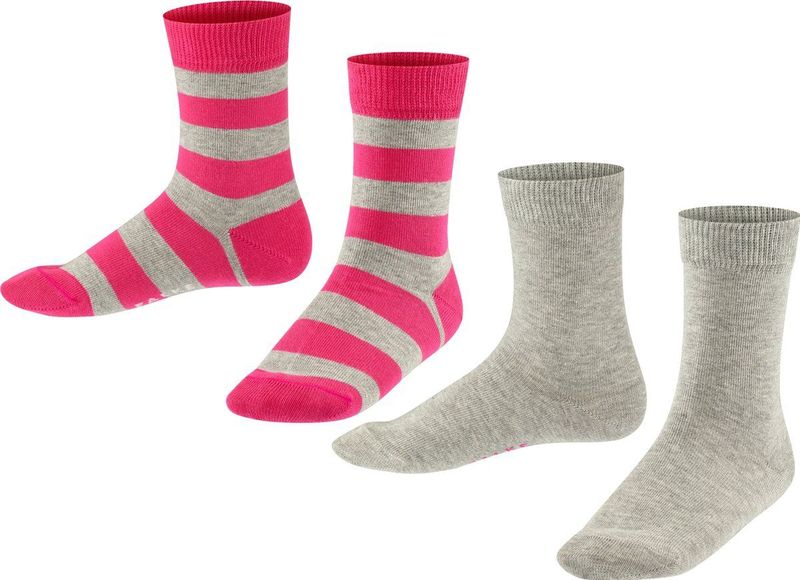 FALKE Happy Stripe Sokken - set van 2 Zwart/Blauw