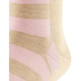 FALKE - Happy Stripe - Kindersokken - Beige - 2-Pack van duurzaam katoen