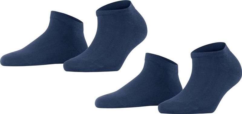 FALKE Happy 2-Pack katoen multipack sneakersokken dames blauw