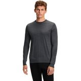 FALKE Basic Crew Neck Wool elegante klassieker wol trui heren grijs - maat L