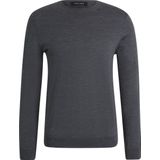 FALKE Basic Crew Neck Wool elegante klassieker wol trui heren grijs - maat L