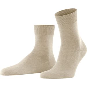 FALKE Airport korte sokken voor heren, wol, merinowol, katoen, zwart, grijs, effen kleur, versterkt, dun, warm, ademend, voor alle gelegenheden in de winter, 1 paar, beige (beige melange 4043), 39-40 EU