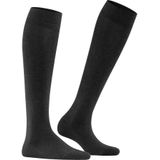 FALKE Family dames kniekousen - katoen - antraciet grijs (anthracite melange) - Maat: 35-38