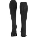 FALKE Family dames kniekousen - katoen - antraciet grijs (anthracite melange) - Maat: 35-38