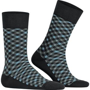 FALKE - Smart Check - Herensokken - Gedessineerd - Katoen - Halfhoog