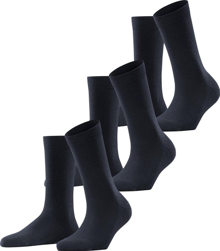 FALKE - Family Sokken - Blauw - Katoen - 3 Paar