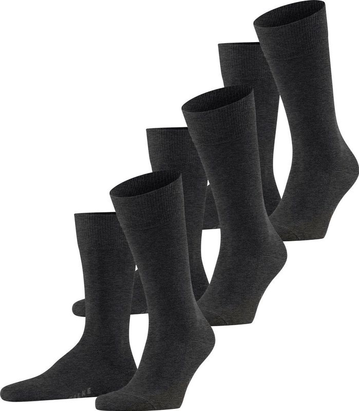 FALKE - Family - Sokken - Grijs - 3-Pack, Maat 39-42