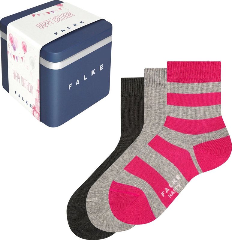 FALKE Sokken - 3 Paar Grijs Melange/Roze