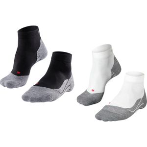 FALKE RU4 herensokken, katoenen sneakersokken, sneakersokken, sokken, sokken, zwart, grijs, gemiddelde dikte, zonder patroon, met gemiddelde wattering, sport, joggen, meerkleurig (assortiment 0010)
