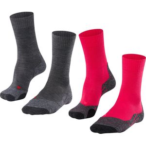 Wandelsokken Falke TK2 Bundle Women Grey Pink (Set van 2)-Schoenmaat 37 - 38