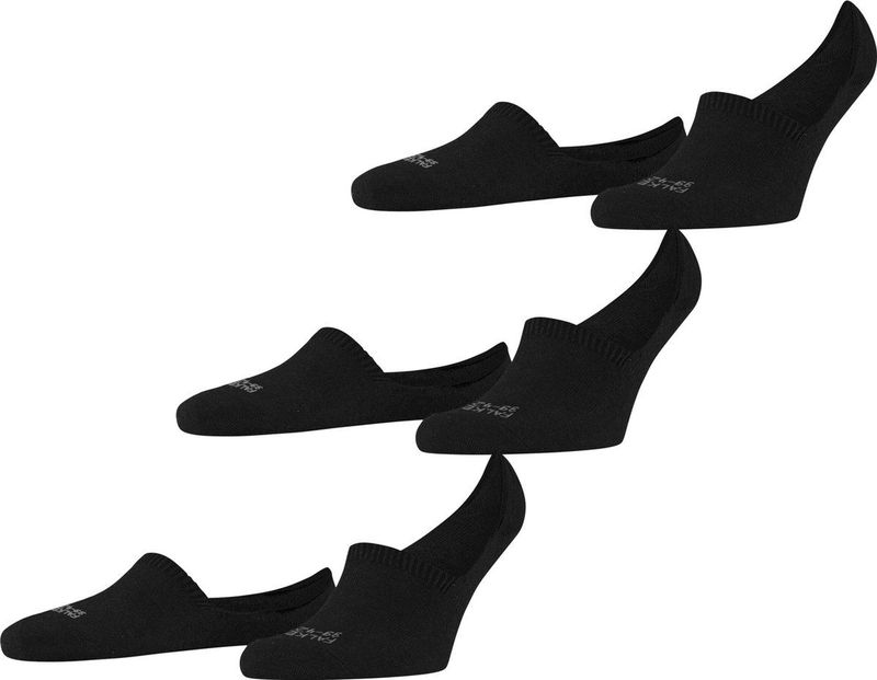 FALKE Step High Cut 3-Pack onzichtbare antislip duurzaam katoen multipack footies heren zwart - Maat 47-50