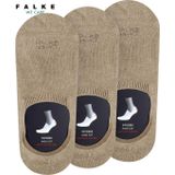 FALKE Step High Cut 3-Pack onzichtbare antislip duurzaam katoen multipack footies heren beige - Maat 43-46