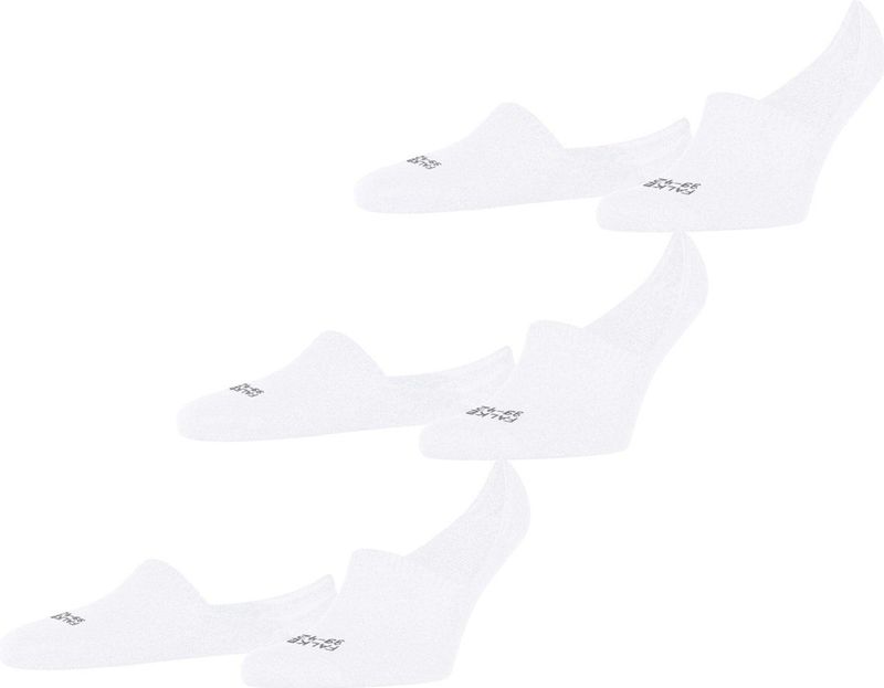 FALKE Step High Cut 3-Pack onzichtbare antislip duurzaam katoen multipack footies heren wit - Maat 47-50