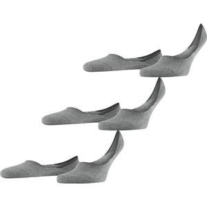 FALKE Step Medium Cut 3-Pack onzichtbare antislip duurzaam katoen multipack footies heren grijs - Maat 39-40