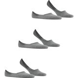 FALKE Step Medium Cut 3-Pack onzichtbare antislip duurzaam katoen multipack footies heren grijs - Maat 39-40