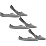 FALKE Step Medium Cut 3-Pack onzichtbare antislip duurzaam katoen multipack footies heren grijs - Maat 39-40