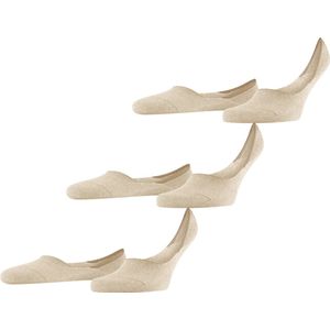 FALKE Step Medium Cut 3-Pack onzichtbare antislip duurzaam katoen multipack footies heren beige - Maat 39-40