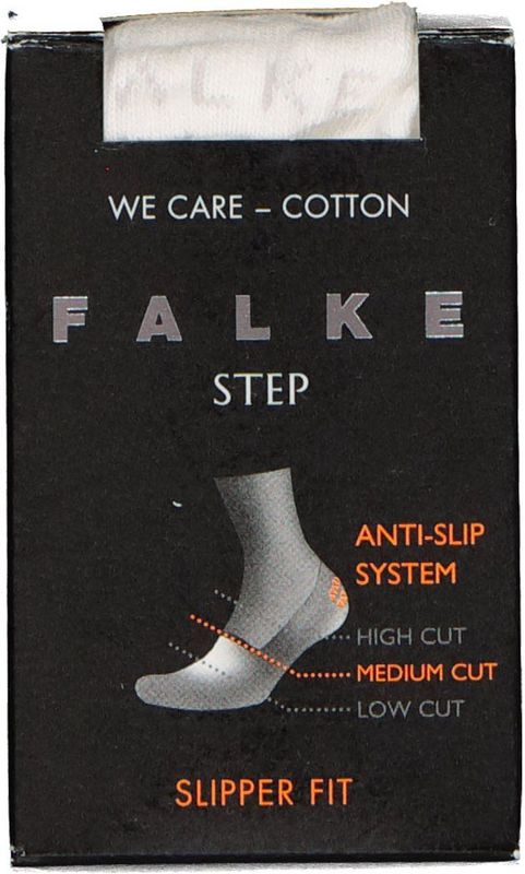 FALKE Step Medium Cut Box onzichtbare antislip kousenvoetjes duurzaam katoen footies heren wit - Maat 39-40