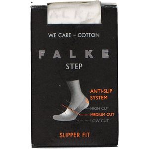 FALKE Step Medium Cut Box onzichtbare antislip kousenvoetjes duurzaam katoen footies heren wit - Maat 47-48