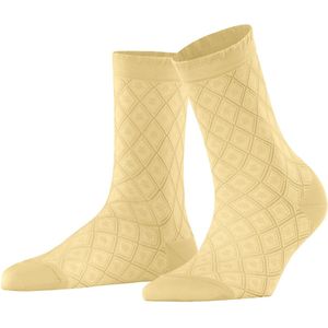 FALKE - Argyle Charm - Damessokken - Wit - Katoen - 1 Paar