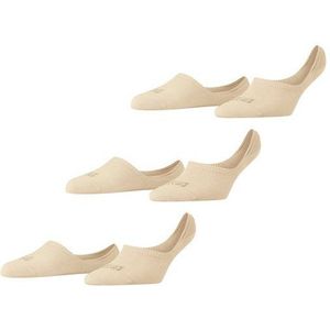 FALKE Step 3-Pack onzichtbare antislip kousenvoetjes duurzaam katoen multipack footies dames beige - Maat 39-40