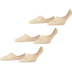 FALKE Step 3-Pack onzichtbare antislip kousenvoetjes duurzaam katoen multipack footies dames beige - Maat 41-42