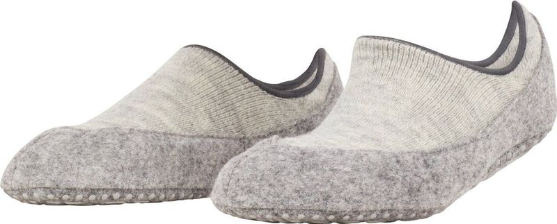 FALKE Cosyshoe antislip noppen merinowol huissokken pantoffels dames grijs - Maat 37-38