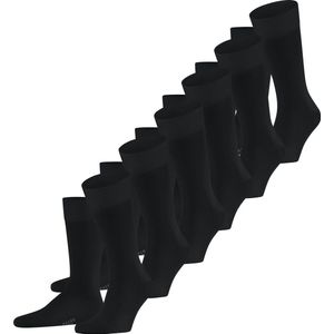 FALKE Happy 6 Pack katoen multipack sokken heren zwart