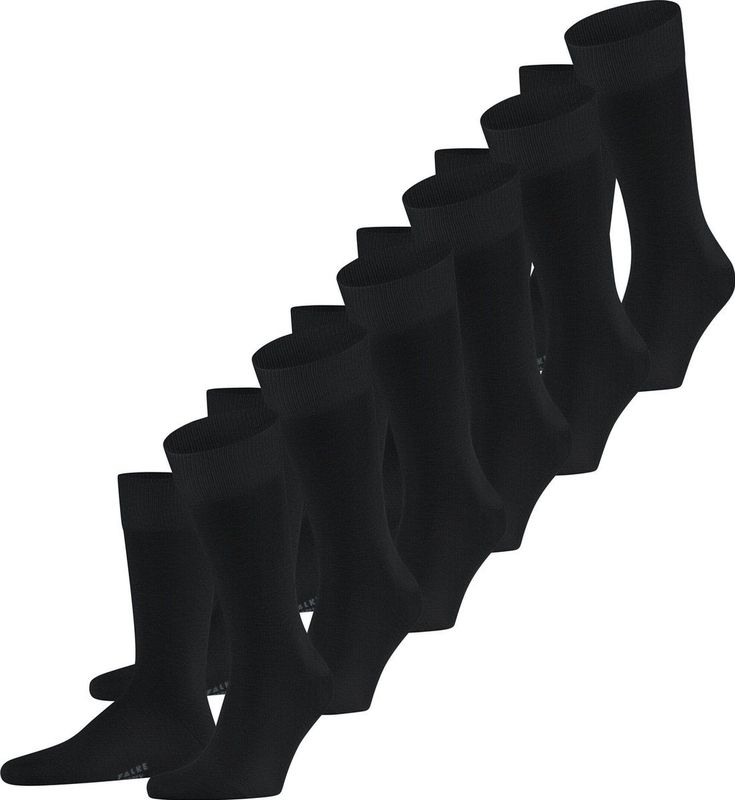 FALKE Happy 6 Pack katoen multipack sokken heren zwart