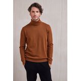 FALKE Basic New Merino Crew Neck elegante klassieker wol trui heren beige - maat S