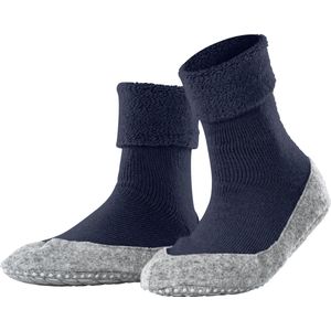 FALKE Cosyshoe wollen sokken voor dames, versterkt zonder patroon, ademend, noppenprint, antislip op de zool, 1 paar pantoffelsokken, blauw (Lapisblue 6844), 37-38