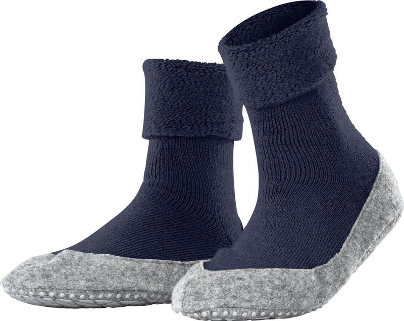 FALKE Cosyshoe Pantoffels - Blauw - Merinowol - Antislip - Dames