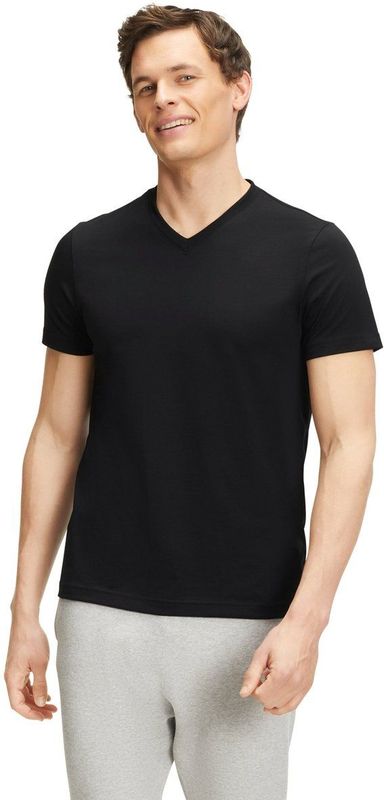 FALKE - T-shirt - V-hals - Lichtgrijs - 100% Pimakatoen