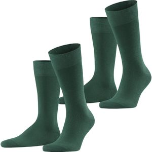 FALKE - Happy - Sokken - Groen - 2-Pack van Katoen, Maat 39-42
