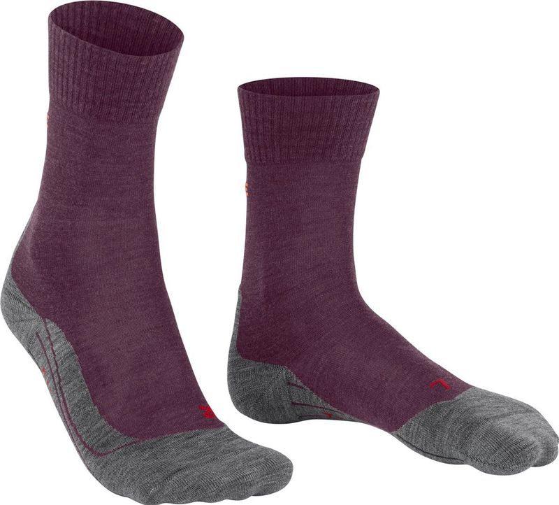 FALKE Wandelsokken TK5 Wander W - Rood Grape Wine - Wol - Functioneel Materiaal - 1 Paar