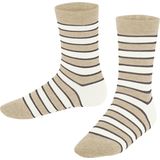 FALKE - Simple Stripes K - Sokken - Beige Sand Melange - 1 paar