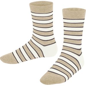 FALKE - Simple Stripes K - Sokken - Beige Sand Melange - 1 paar